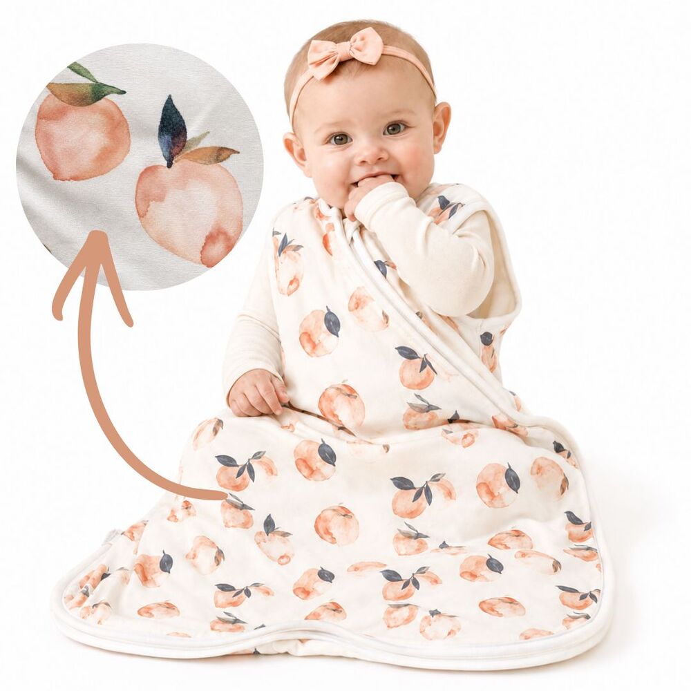 Copper Pearl "Caroline" Baby Sleep Bag 6-12 Months Peach Print Wearable Blanket
